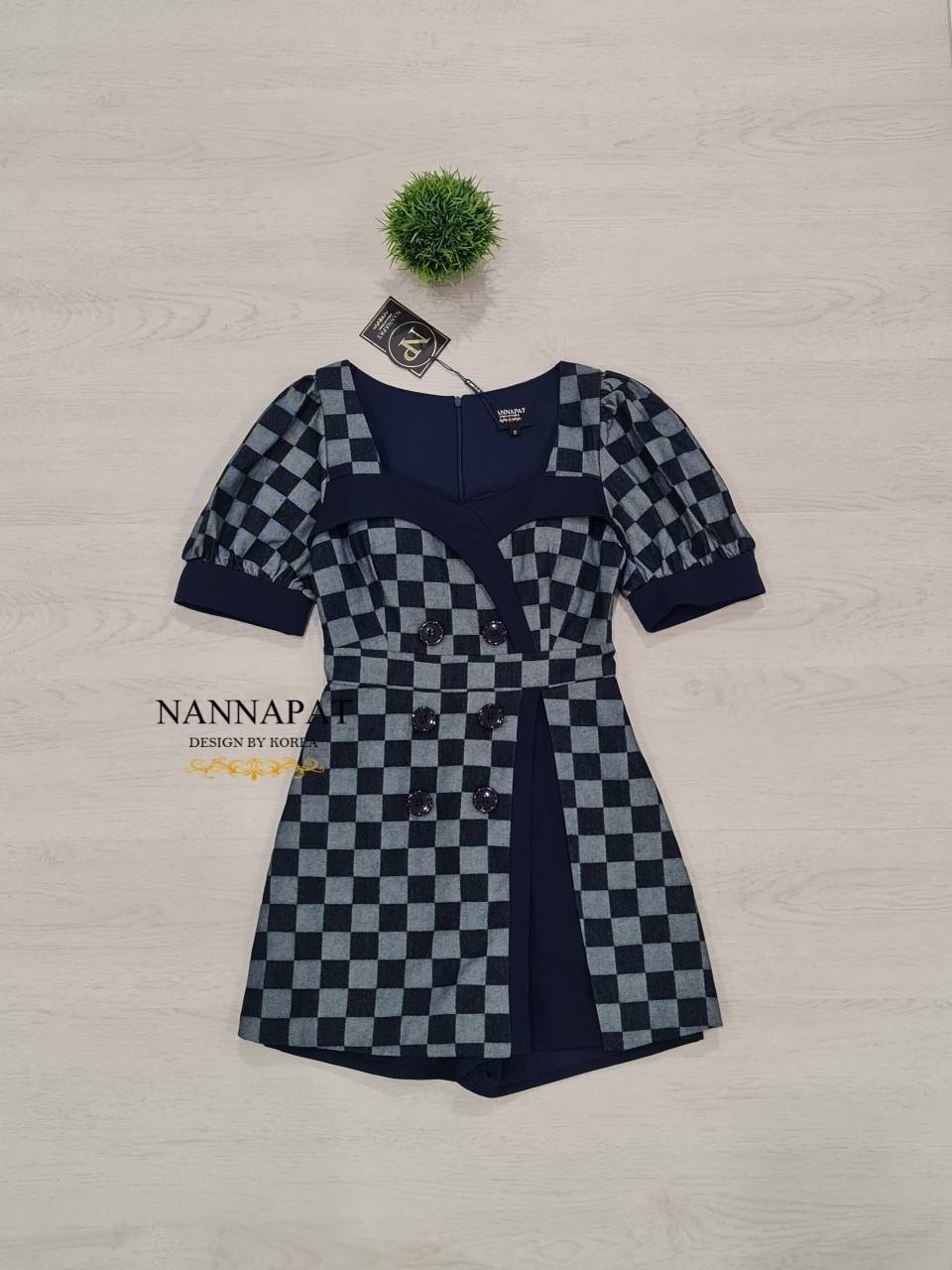 เพลสูทงานผ้ายีนส์ลายสก็อต