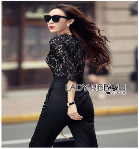 Lady Ribbon Jumpsuit จัมป์สูทสีดำสุดหรู