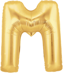ลูกโป่งตัวอักษร M ขนาด 40 นิ้ว สีทอง Alphabet Letter Foil Balloon Gold Color