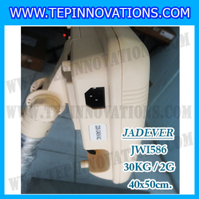 เครื่องชั่งดิจิตอลตั้งพื้น ยี่ห้อ JADEVER รุ่น JWI-586 ขนาดแท่น 40x50cm. พิกัดน้ำหนัก 30kg ค่าละเอียด 2g