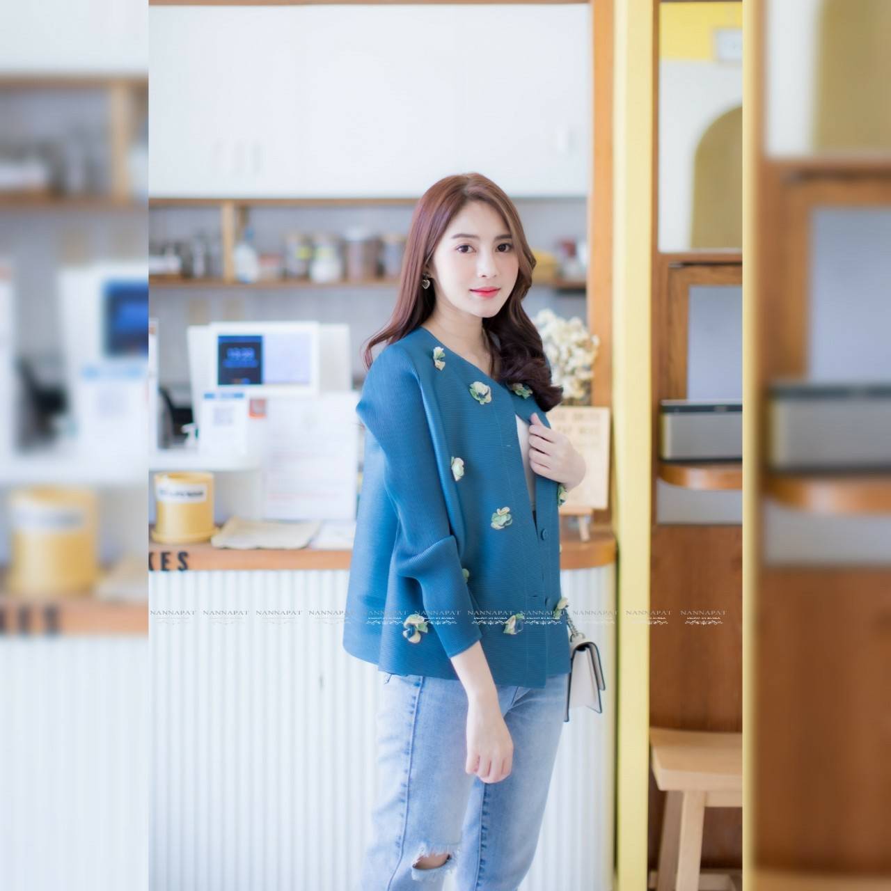 เสื้อคลุมพรีทสีGreen (เขียวอมฟ้า)