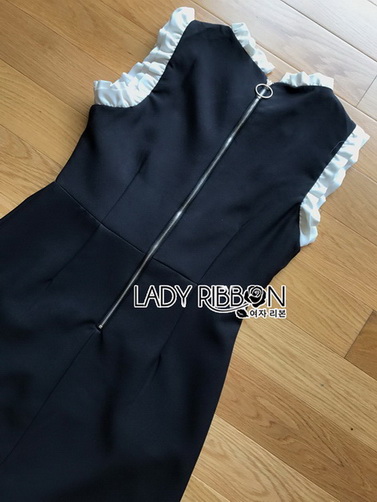 Black Dress Lady Ribbon เดรสผ้าเครปสีดำ