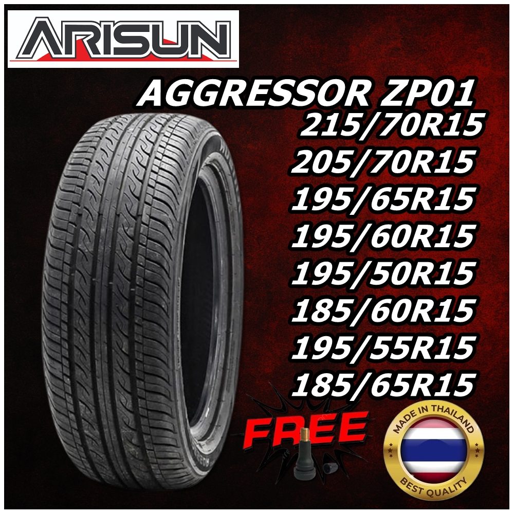 ยางรถยนต์ ขนาด 215/70R15 ,205/70R15 ,195/65R15 ,195/60R15 ,195/50R15 ,185/60R15 ,195/55R15 ,185/65R15 รุ่น ZP01 ยี่ห้อ ARISUN (แถมจุ๊บลม)