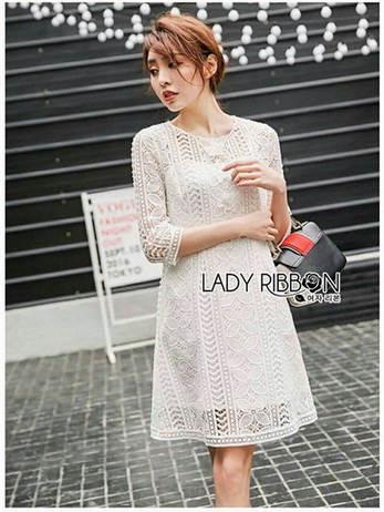 Lady Natalia Everyday Basic White Lace Dress