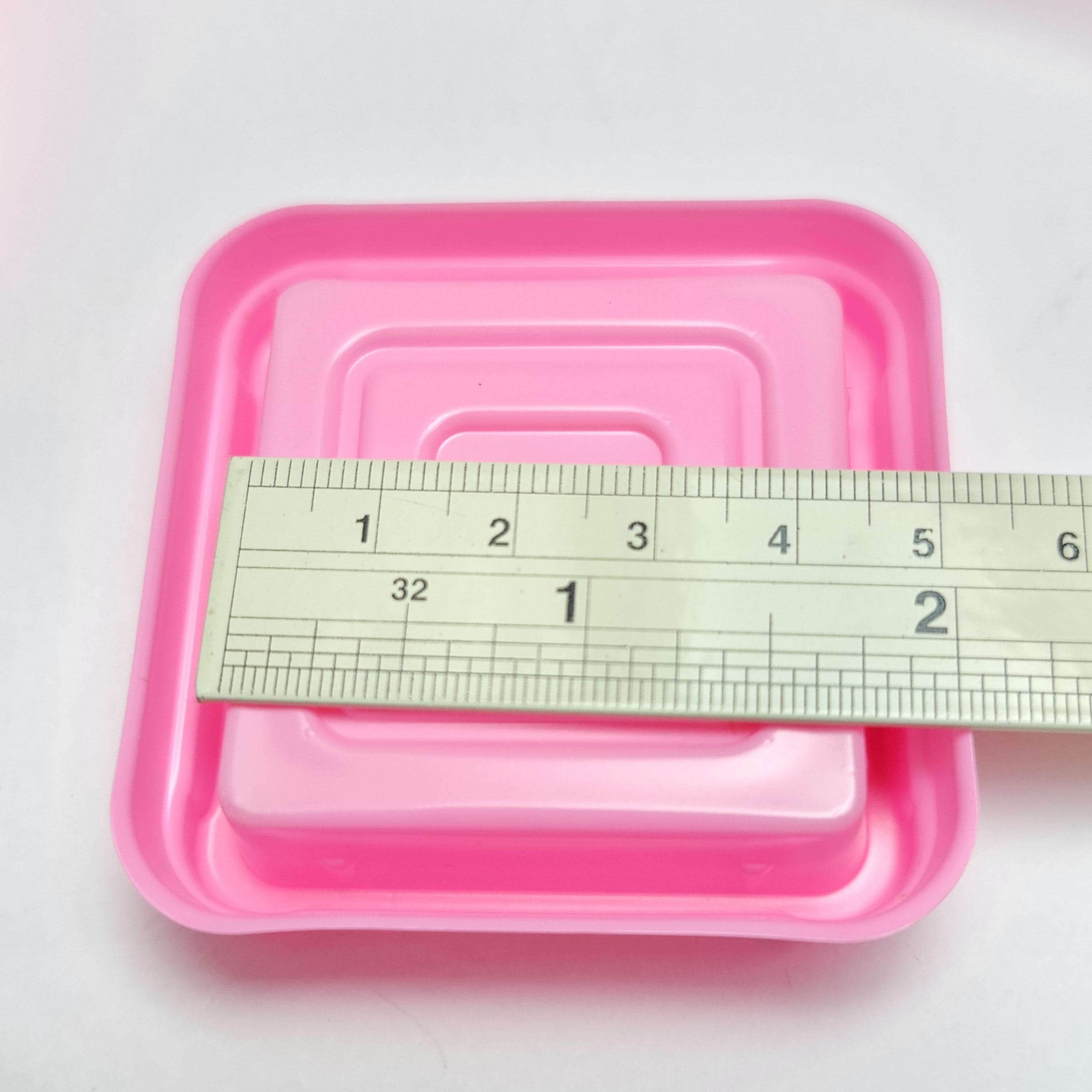 ✅🇹🇭 กล่องเบเกอรี่ 4.5cm. ชมพู+ฝาใส 50ชุด/แพ็ค กล่องขนมไหว้พระจันทร์ ขนมเปี๊ยะ ขนมไหว้ bakery package