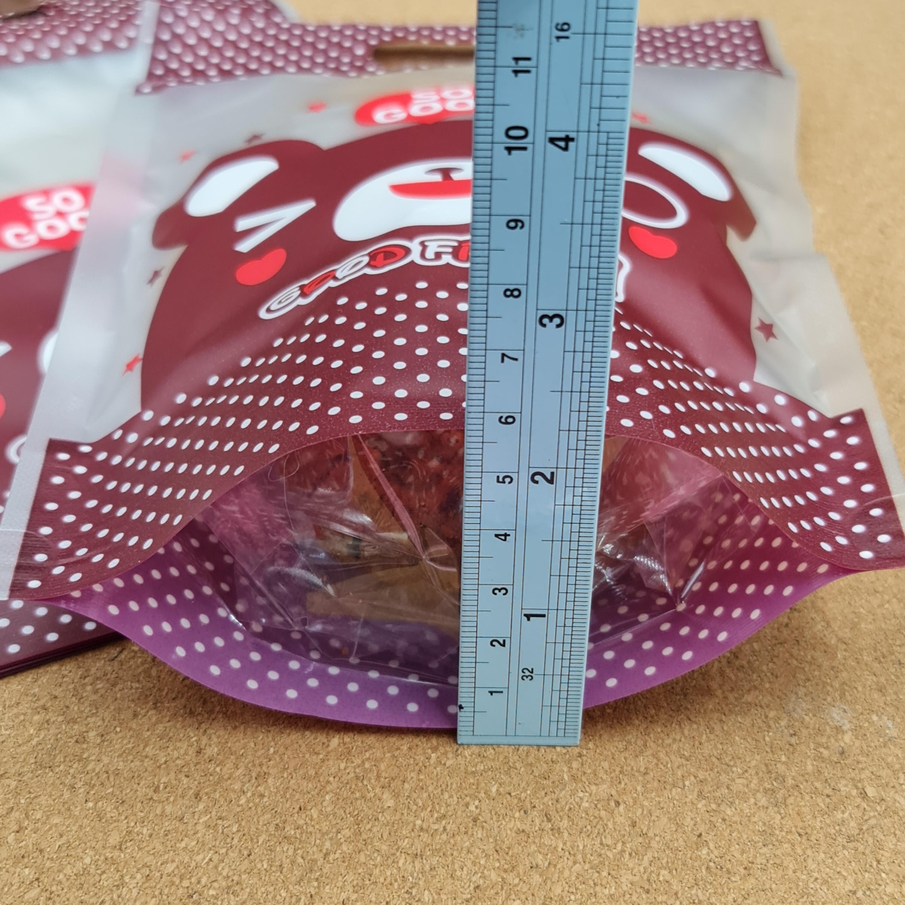 ถุงซิป มีหูหิ้ว ตั้งได้ หมีน้ำตาล ขนาด15×23+ก้นถุง5.5cm. 50ใบ/แพ็ค 20ใบ/แพ็ค บรรจุภัณฑ์ เบเกอรี่ j12