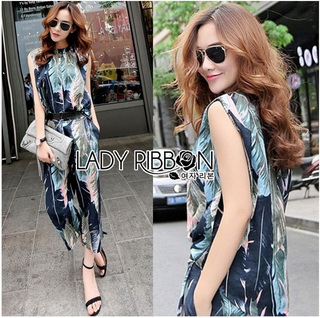 LR18220816 🎀 Lady Ribbon's Made 🎀 Lady Edith Tropical Printed Sleeveless Top and Pants Set