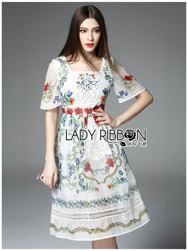 Polyester Dress เดรสผ้าโพลีเอสเตอร์พิมพ์ลาย