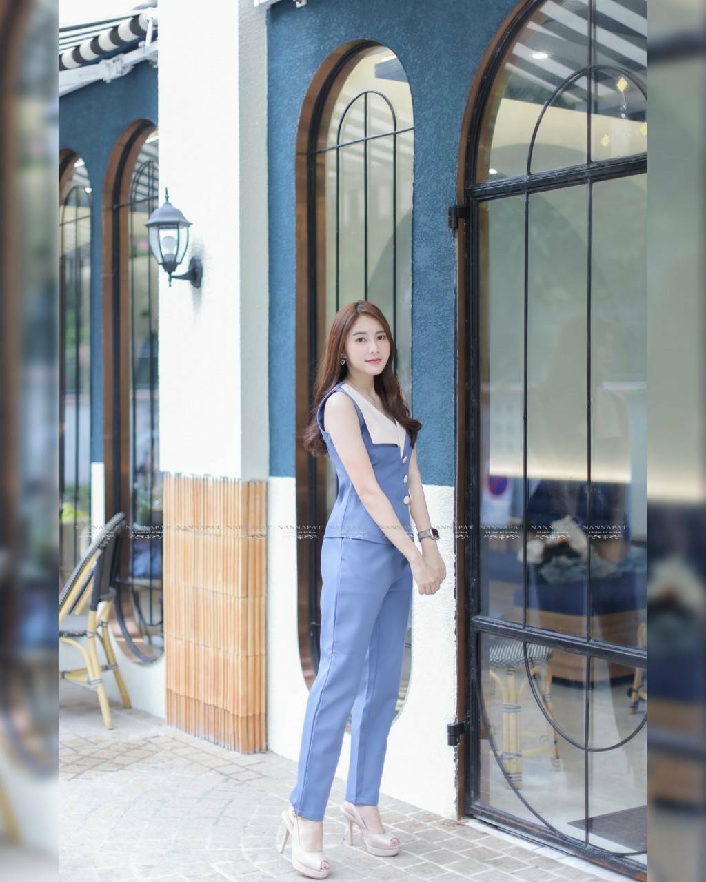 เสื้อแขนกุด คอปก กระดุมหน้า