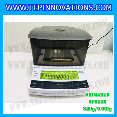 เครื่องชั่งดิจิตอล ทศนิยม 3 ตำแหน่ง รุ่น UP823X 820gx0.001g เครื่องชั่งละเอียดสูง820g เครื่องชั่งน้ำหนัก820g ตาชั่ง820กรัม พิกัดน้ำหนัก 820g ความละเอียด 0.001g ยี่ห้อ SHIMADZU รุ่น UP823X
