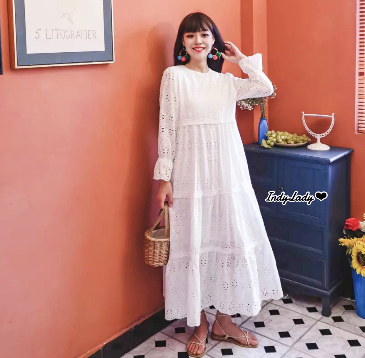 Maxi Dress งานลูกไม้ ฉลุ