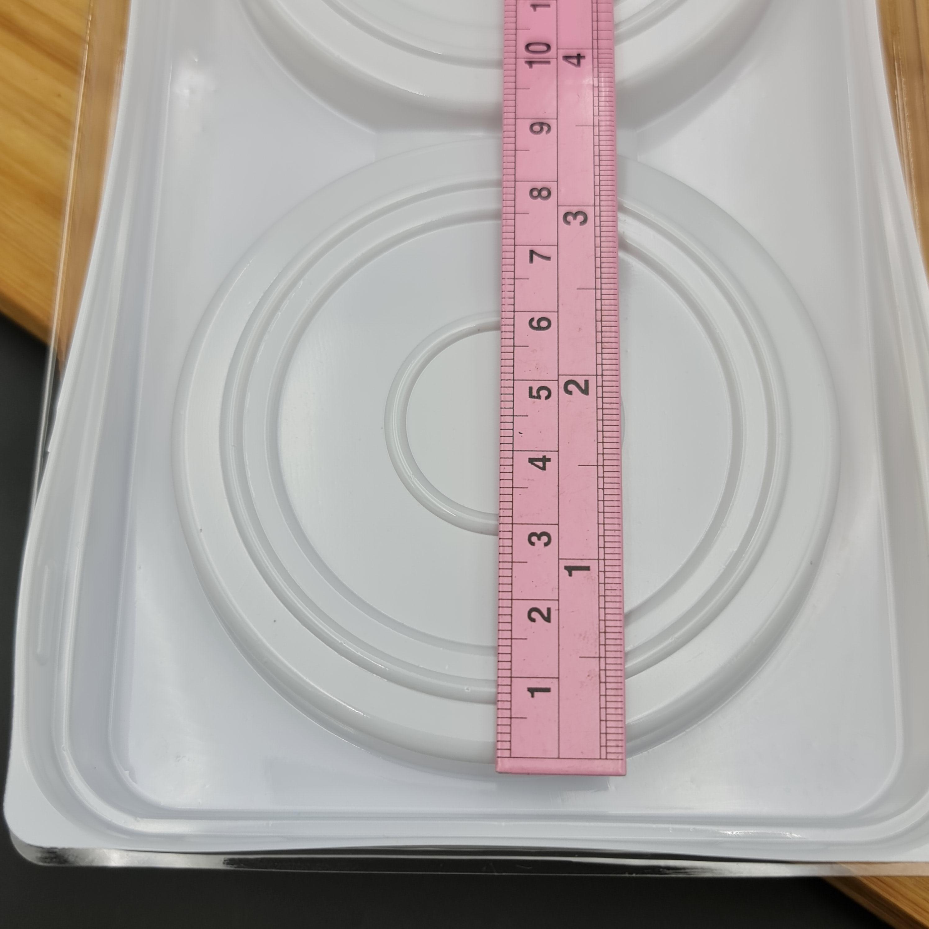 กล่องเบเกอรี่ 2ช่องกลม+ส้อมชมพู 20ชุด ตำหนิตามภาพ2 บรรจุภัณฑ์ เบเกอรี่ พลาสติกฐานขาวฝาใส bbpo j12