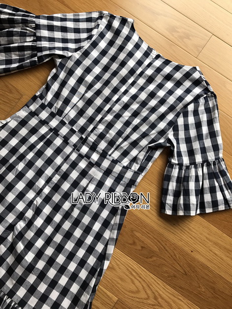 Dress Lady Ribbon เดรสผ้าลายสก็อต