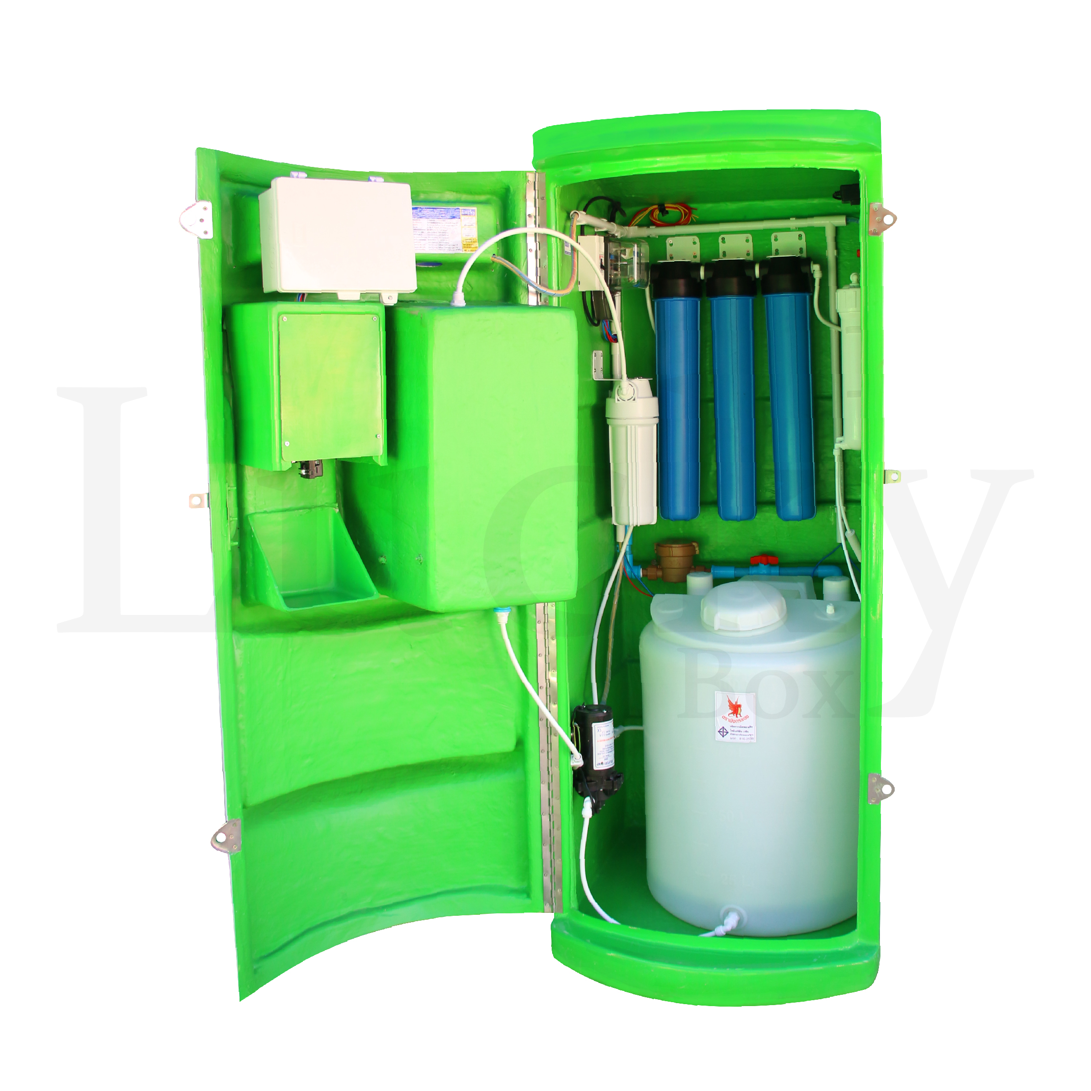 ตู้น้ำหยอดเหรียญ ระบบ RO ขนาด 100 ลิตร ระบบกรอง 7 ขั้นตอน