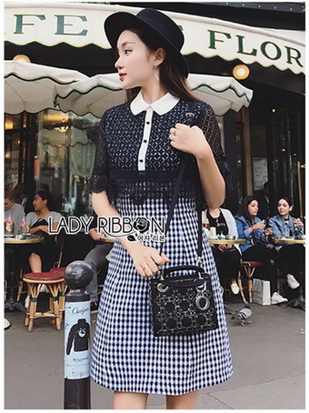 Lace Collared Lady Ribbon Dress