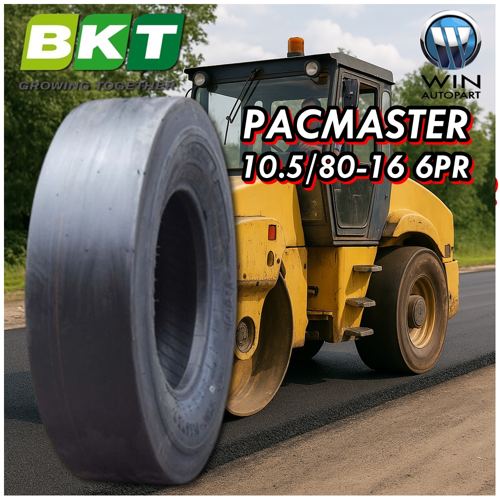 ยางรถบด ขนาด 10.5/80-16 รุ่น PACMASTER ชนิด TT 6PR ยี่ห้อ BKT