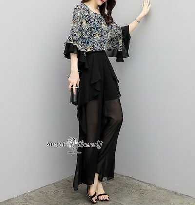 เสื้อผ้าชีฟองลายดอกเนื้อดี
