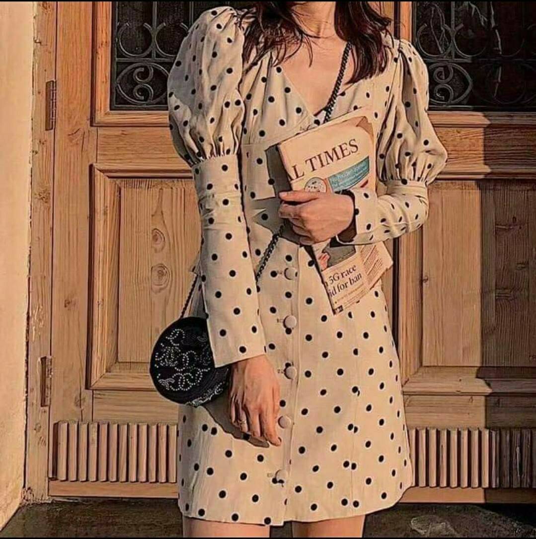 เดรสงานกระดุมหน้า ช่วงแขนมีซิป