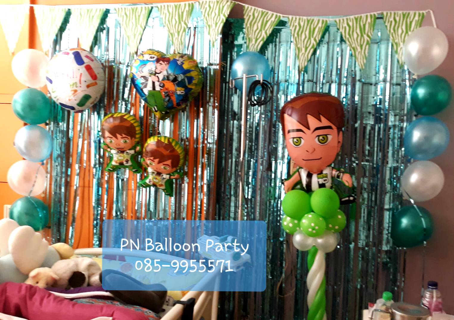 ลูกโป่งเบนเทน BEN 10 ม่านลูกโป่ง ตกแต่งลูกโป่งงานปาร์ตี้ งานวันเกิด งานรื่นเริง