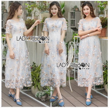 Maxi Dress เดรสยาวผ้าลูกไม้สีพาสเทล