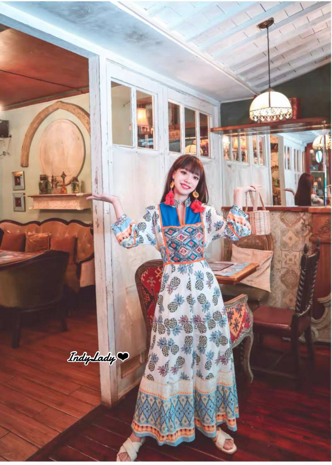 Maxi Dress แขนยาว