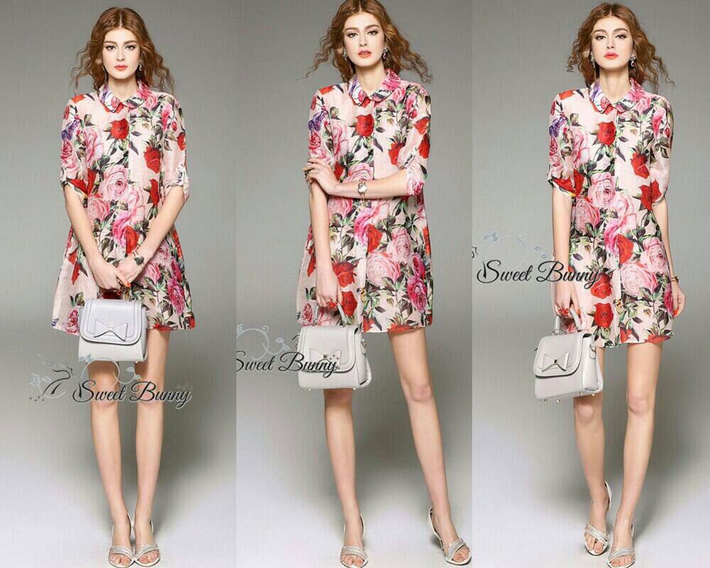 Sweet Bunny Present... Rose print dress