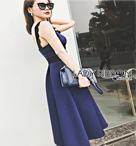 Lady Ribbon Rosie Sexy Blue Dress เดรสสีน้ำเงินสด