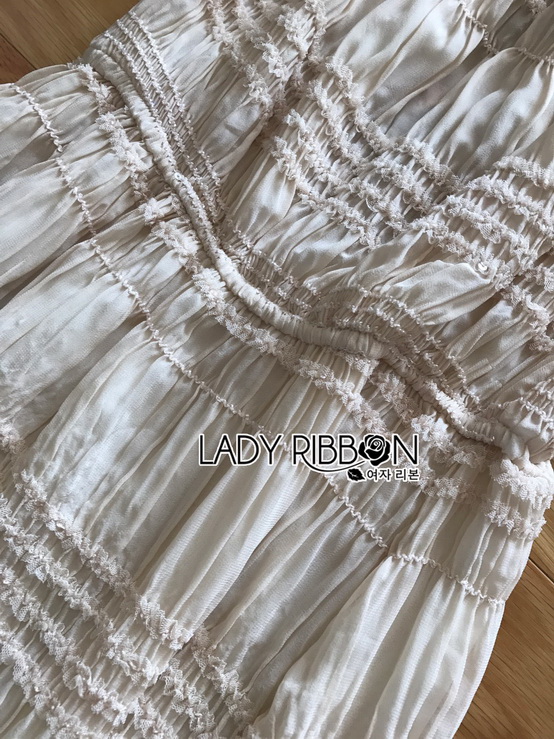 Dress เดรสยาวทรงเปิดไหล่ผ้าชีฟองจับพลีต