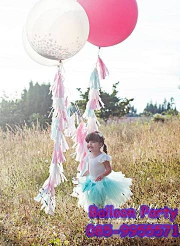 ลูกโป่งไซต์ใหญ่จัมโบ้ทรงกลม สีชมพูเข้ม Jumbo Latex Balloon ขนาด 16 นิ้ว