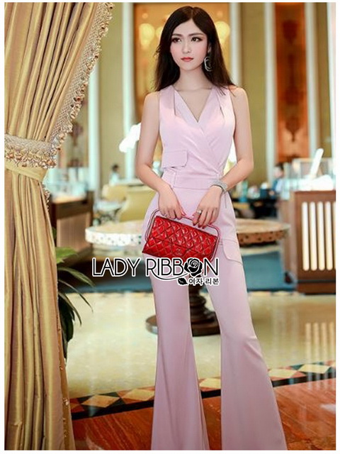 จัมป์สูททรงขาบานสีชมพูอ่อนสไตล์สมาร์ทแคช