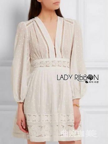 Lady Grace White Chiffon Mini Dress