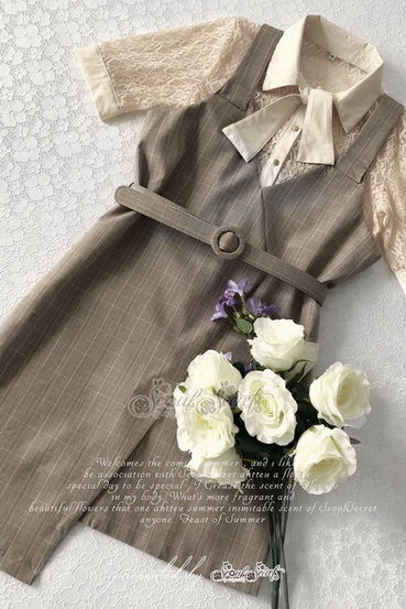 เดรสเนื้อผ้า Variegated ทอลาย Scot