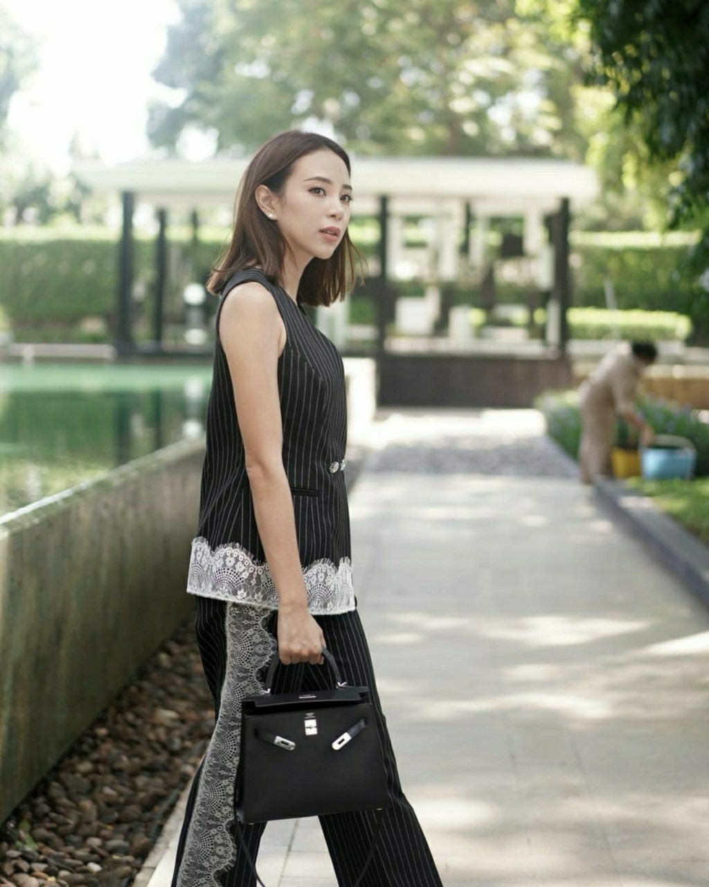 ผ้าลูกไม้เสื้อกระดุมหน้ามีซับใน