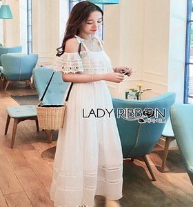 Lady Ribbon Maxi Dress เดรสยาว