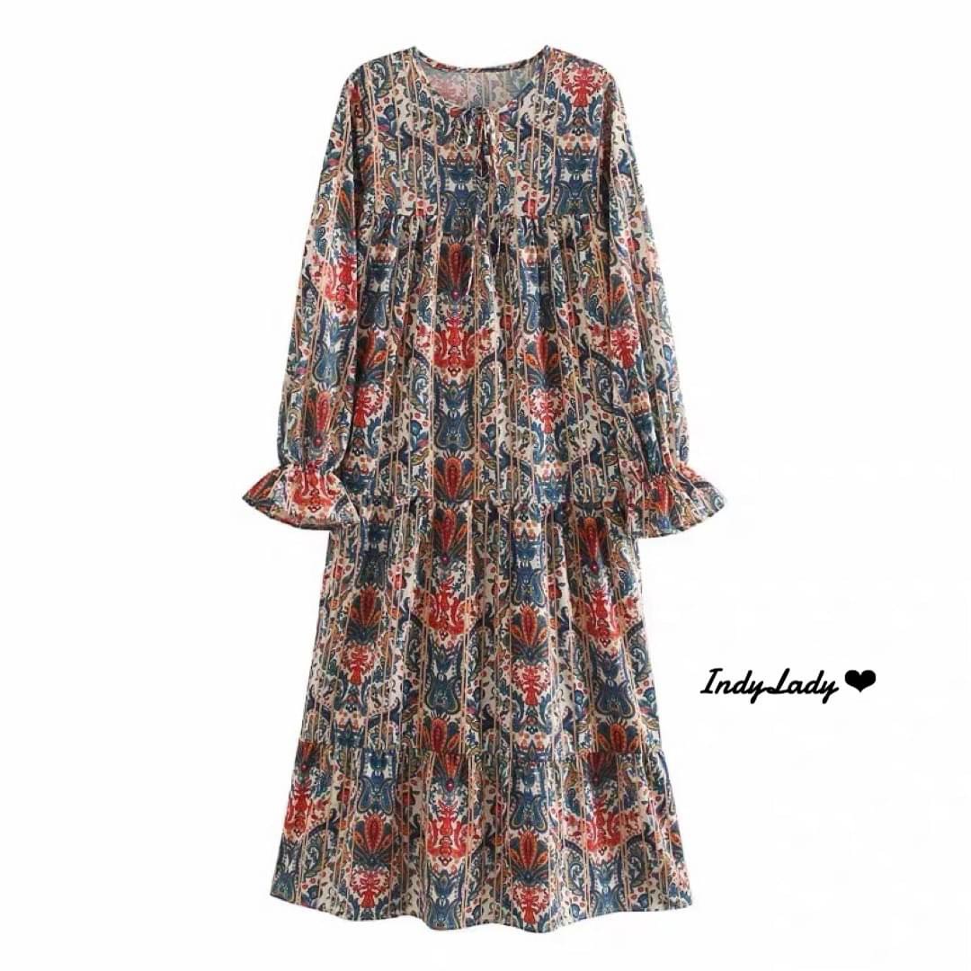 Maxi Dress แขนยาว