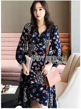 Lady Monica Floral Patterned Printed Wrap Dress