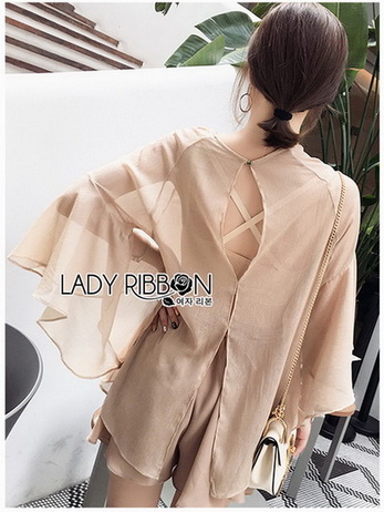 Lady Liz Beige Chiffon Blouse
