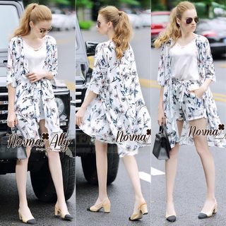 Lady Ribbon Online เสื้อผ้าออนไลน์ขายส่ง เสื้อผ้า Normal Ally NA06040816 🎉Normal Ally Present summer flower print new collection set🎉