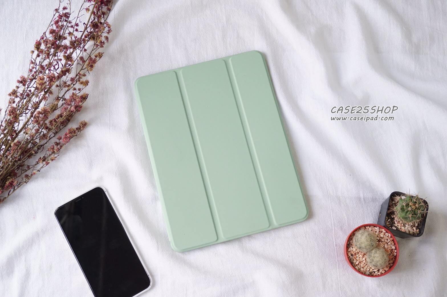 Smart Case มีที่เก็บปากกา [ สีเขียวอ่อน ] - เคส iPad Air 1/2