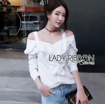 เสื้อผ้าคอตตอนสายหนาเปิดไหล่