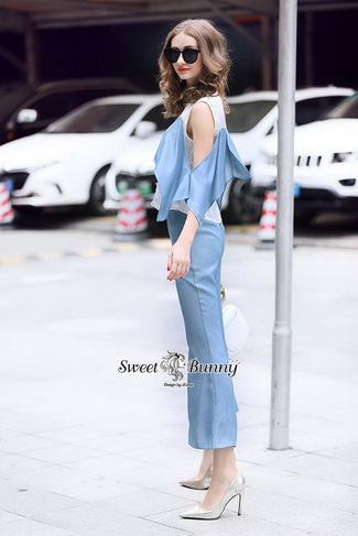 ชุดเซ็ทเสื้อ+กางเกงเกาหลี