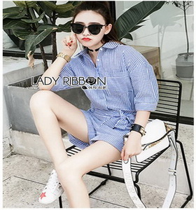 Lady Ribbon Shirt ZARA Playsuit เชิ้ตเพลย์สูท