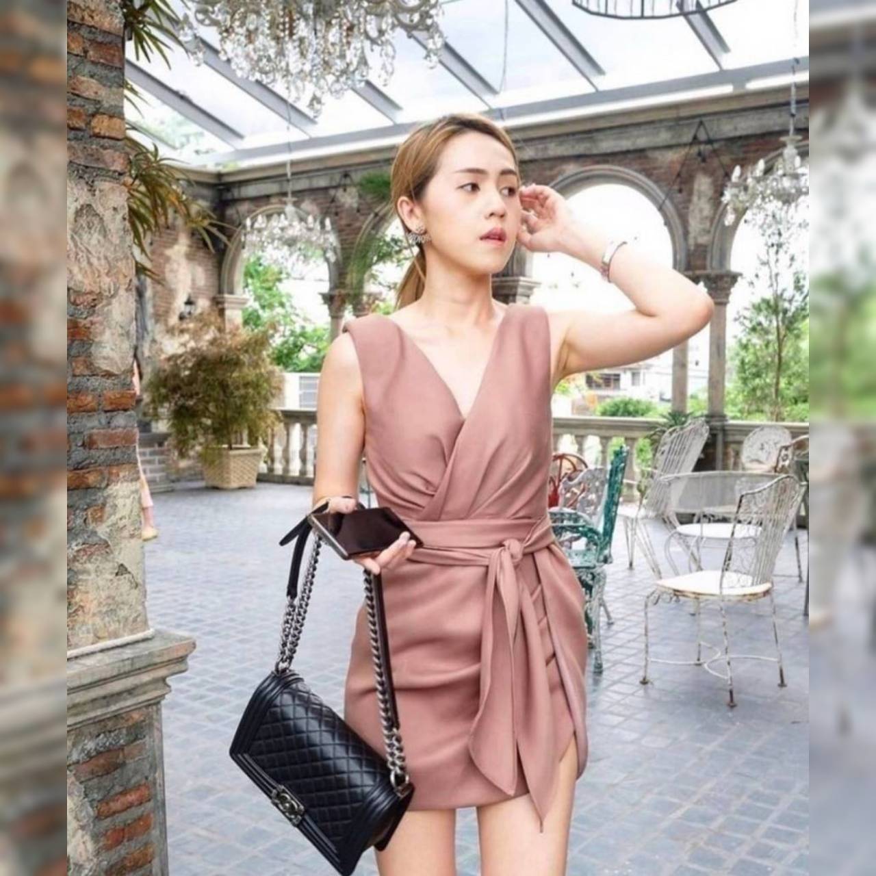 Dress เซ็กซี่สีแดงน้ำตาล