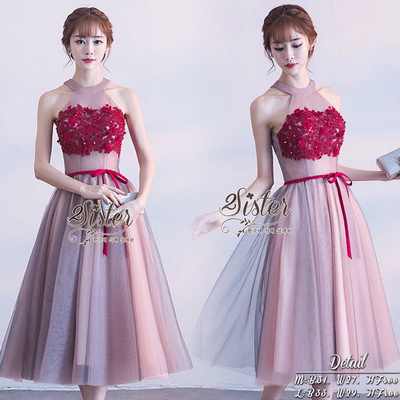 ชุดเดรสผ้าตาข่ายซีทรู แขนกุด