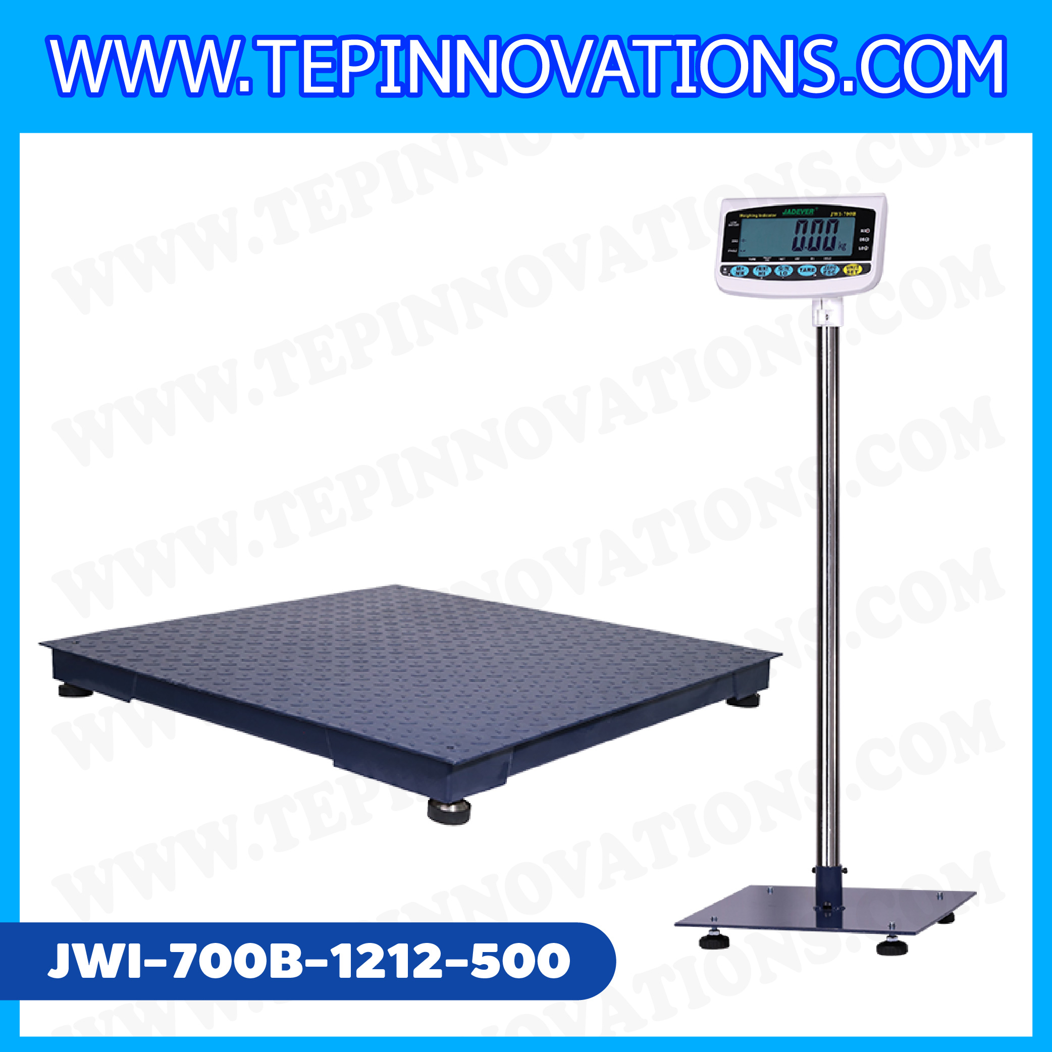 เครื่องชั่งดิจิตอล500kg รุ่น JWI-700B ขนาดแท่น 120x120cm. เครื่องชั่งน้ำหนักดิจิตอล500kg เครื่องชั่ง500kg ตาชั่ง500kg พิกัด 500kg ความละเอียด 0.05kg ยี่ห้อ JADEVER รุ่น JWI-700B
