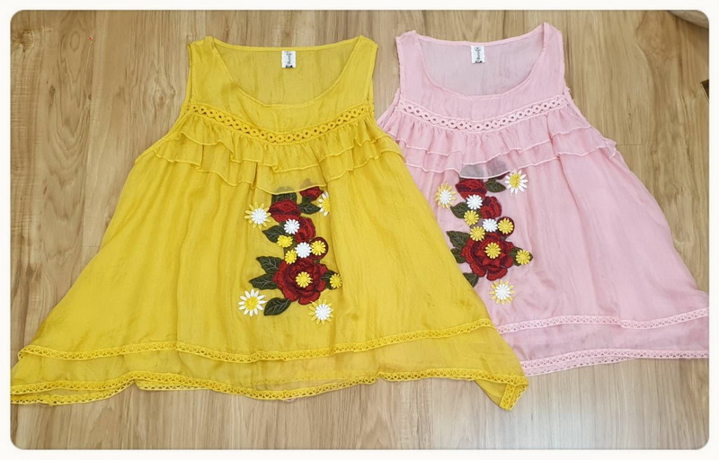 เสื้อแขนกุดระบายอก 2 ชั้นทรงเอ