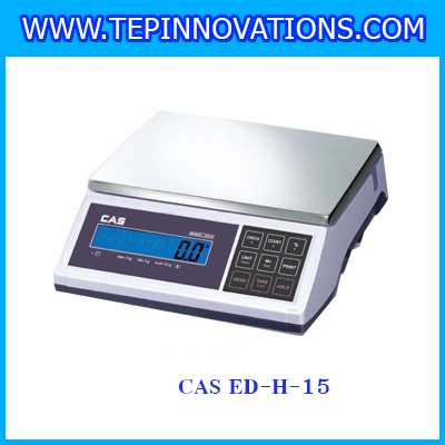 เครื่องชั่งน้ำหนักดิจิตอล พิกัดน้้ำหนัก 15kg ยี่ห้อ CAS รุ่น ED-H ความละเอียด 0.5g (เครื่องชั่งผ่านตรวจรับรองจากสำนักชั่งตวงวัด)