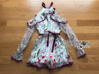 Lady Hana Spring Floral Tulle Playsuit