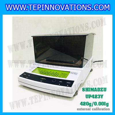 เครื่องชั่งดิจิตอล ทศนิยม 3 ตำแหน่ง รุ่น UP423Y 420gx0.001g เครื่องชั่งละเอียดสูง420g เครื่องชั่งน้ำหนัก420g ตาชั่ง420กรัม พิกัดน้ำหนัก 420g ความละเอียด 0.001g ยี่ห้อ SHIMADZU รุ่น UP423Y