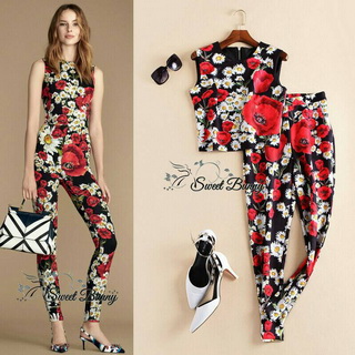 Lady Ribbon Online ขายส่งเสื้อผ้าออนไลน์เลดี้ริบบอน Sweet Bunny SW18010816 Sweet Bunny Present... D&G Floral Print Pants Set